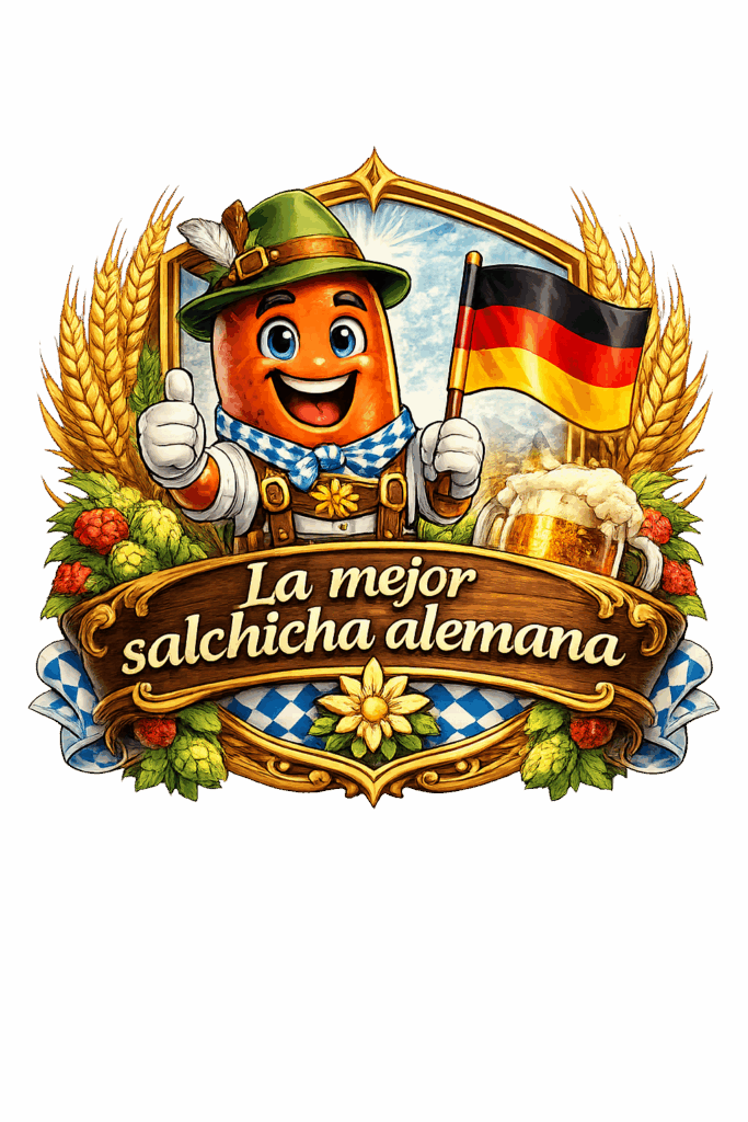 La mejor salchicha alemana Logo – deutsches Streetfood in Barcelona mit bayerischem Design